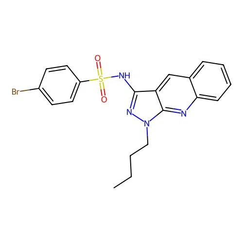 4-bromo-N-(1-butylpyrazolo[3,4-b]quinolin-3-yl)benzenesulfonamide structure
