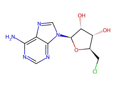 2-(6-Aminopurin-9-yl)-5-(chloromethyl)tetrahydrofuran-3,4-diol structure