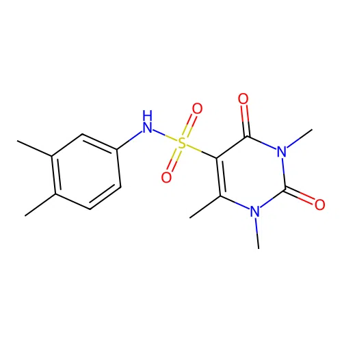 N-(3,4-dimethylphenyl)-1,3,6-trimethyl-2,4-dioxo-1,2,3,4-tetrahydropyrimidine-5-sulfonamide structure