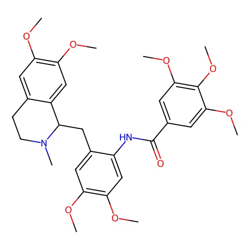N-{2-[(6,7-dimethoxy-2-methyl-1,2,3,4-tetrahydroisoquinolin-1-yl)methyl]-4,5-dimethoxyphenyl}-3,4,5-trimethoxybenzamide structure