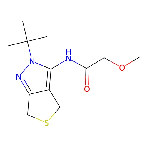 N-(2-(tert-butyl)-4,6-dihydro-2H-thieno[3,4-c]pyrazol-3-yl)-2-methoxyacetamide structure
