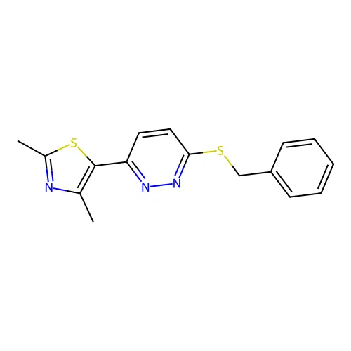 5-(6-(Benzylthio)pyridazin-3-yl)-2,4-dimethylthiazole structure