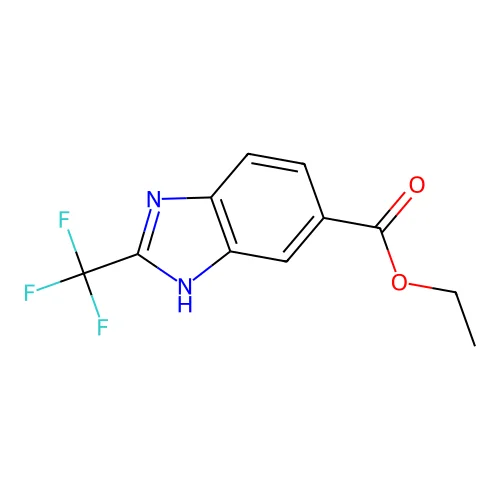 Benzimidazole-5-carboxylic acid, 2-(trifluoromethyl)-, ethyl ester structure