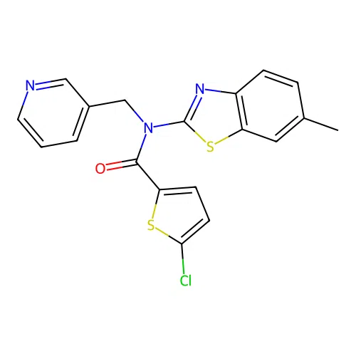5-chloro-N-(6-methyl-1,3-benzothiazol-2-yl)-N-[(pyridin-3-yl)methyl]thiophene-2-carboxamide structure