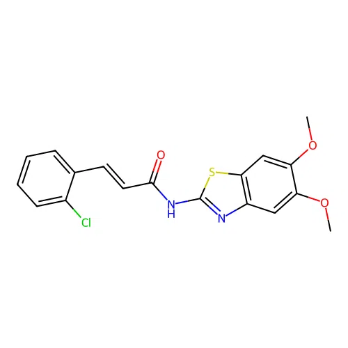 (E)-3-(2-chlorophenyl)-N-(5,6-dimethoxybenzo[d]thiazol-2-yl)acrylamide structure