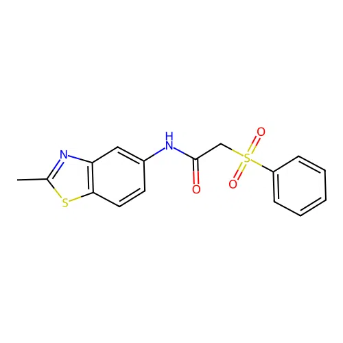 2-(benzenesulfonyl)-N-(2-methyl-1,3-benzothiazol-5-yl)acetamide structure