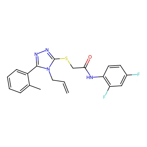 N-(2,4-difluorophenyl)-2-{[5-(2-methylphenyl)-4-(prop-2-en-1-yl)-4H-1,2,4-triazol-3-yl]sulfanyl}acetamide structure