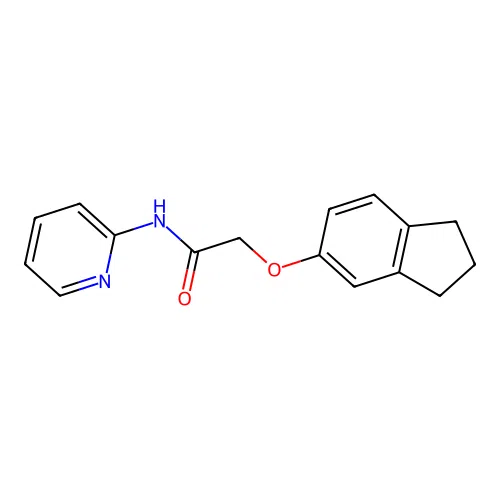 2-(2,3-dihydro-1H-inden-5-yloxy)-N-pyridin-2-ylacetamide structure