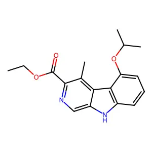 Ethyl 4-methyl-5-(1-methylethoxy)-9H-pyrido(3,4-b)indole-3-carboxylate structure