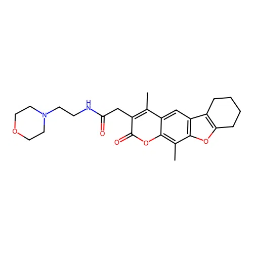 2-(4,11-dimethyl-2-oxo-6,7,8,9-tetrahydro-2H-benzofuro[3,2-g]chromen-3-yl)-N-(2-morpholinoethyl)acetamide structure