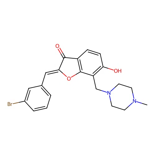 (Z)-2-(3-bromobenzylidene)-6-hydroxy-7-((4-methylpiperazin-1-yl)methyl)benzofuran-3(2H)-one structure