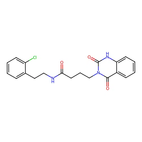 N-[2-(2-chlorophenyl)ethyl]-4-(2,4-dioxo-1H-quinazolin-3-yl)butanamide structure
