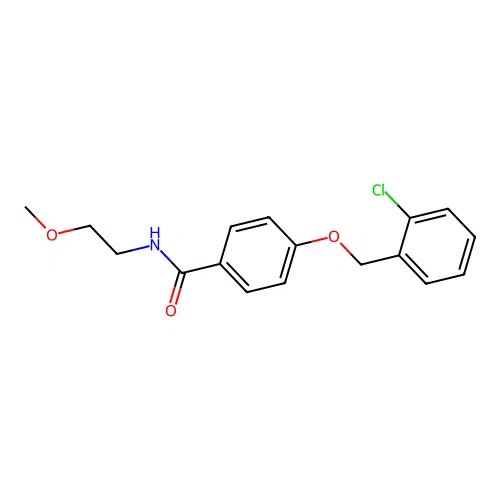 4-[(2-chlorobenzyl)oxy]-N-(2-methoxyethyl)benzamide structure