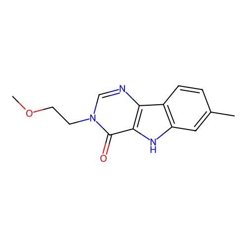 3-(2-methoxyethyl)-7-methyl-3,5-dihydro-4H-pyrimido[5,4-b]indol-4-one structure