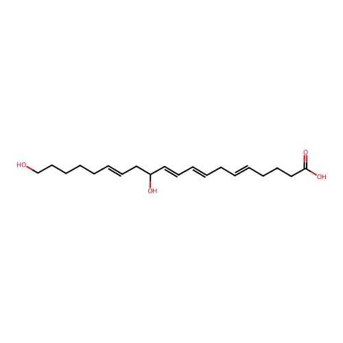12,20-Dihydroxyicosa-5,8,10,14-tetraenoic acid structure