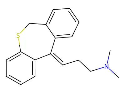 3-(6H-benzo[c][1]benzothiepin-11-ylidene)propyl-dimethylazanium chloride structure