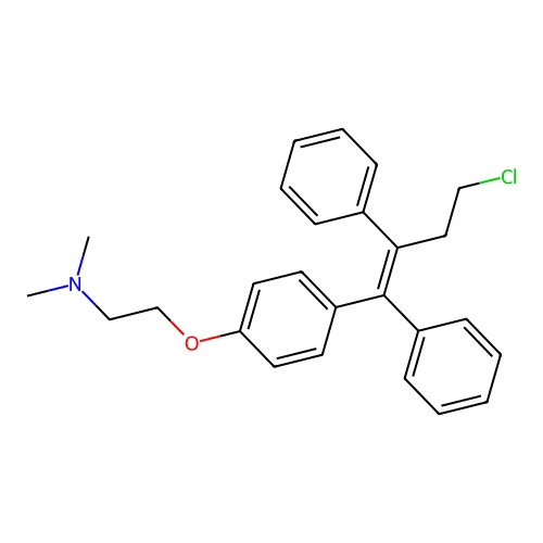 2-[4-(4-chloro-1,2-diphenylbut-1-enyl)phenoxy]-N,N-dimethylethanamine structure