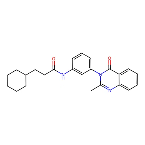 3-cyclohexyl-N-[3-(2-methyl-4-oxoquinazolin-3-yl)phenyl]propanamide structure