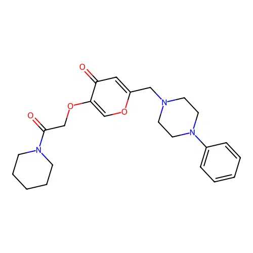 5-(2-Oxo-2-piperidin-1-ylethoxy)-2-[(4-phenylpiperazin-1-yl)methyl]pyran-4-one structure