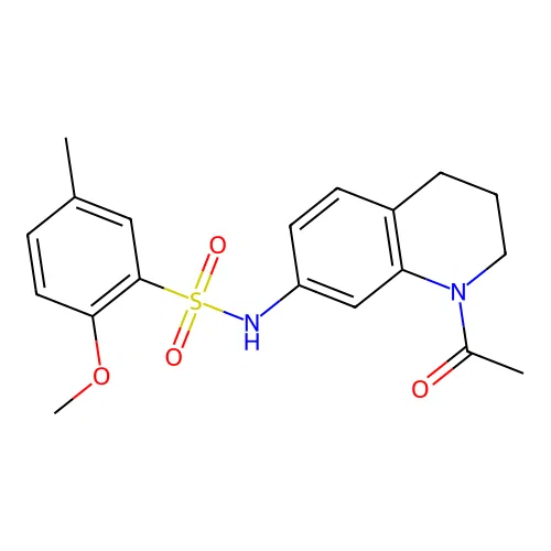 N-(1-acetyl-3,4-dihydro-2H-quinolin-7-yl)-2-methoxy-5-methylbenzenesulfonamide structure