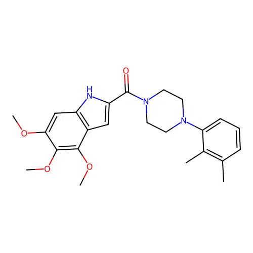 (4-(2,3-dimethylphenyl)piperazin-1-yl)(4,5,6-trimethoxy-1H-indol-2-yl)methanone structure
