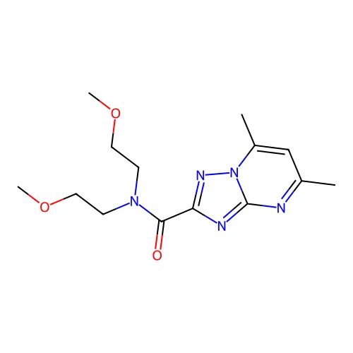 N,N-bis(2-methoxyethyl)-5,7-dimethyl-[1,2,4]triazolo[1,5-a]pyrimidine-2-carboxamide structure