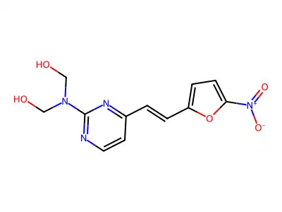 [Hydroxymethyl-[4-[2-(5-nitrofuran-2-yl)ethenyl]pyrimidin-2-yl]amino]methanol structure