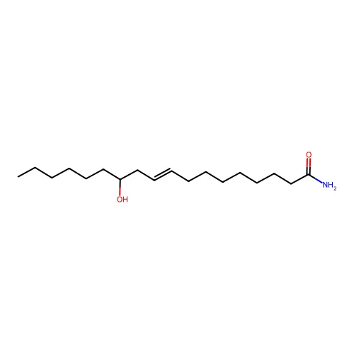 12-Hydroxyoctadec-9-enamide structure