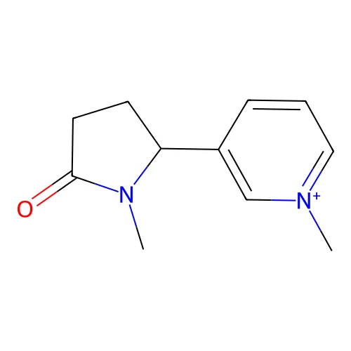 1-Methyl-3-(1-methyl-5-oxo-2-pyrrolidinyl)pyridinium structure