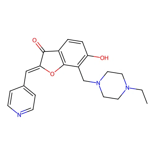(Z)-7-((4-ethylpiperazin-1-yl)methyl)-6-hydroxy-2-(pyridin-4-ylmethylene)benzofuran-3(2H)-one structure