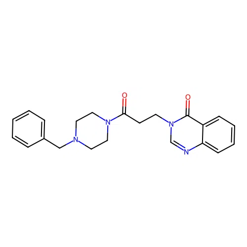 3-(3-(4-benzylpiperazin-1-yl)-3-oxopropyl)quinazolin-4(3H)-one structure