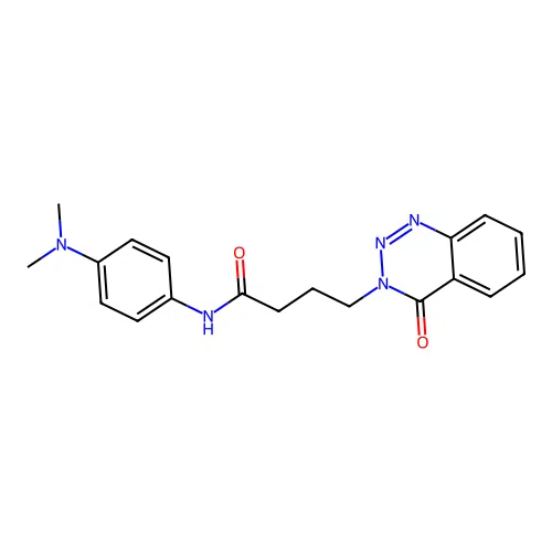 N-[4-(dimethylamino)phenyl]-4-(4-oxo-1,2,3-benzotriazin-3(4H)-yl)butanamide structure