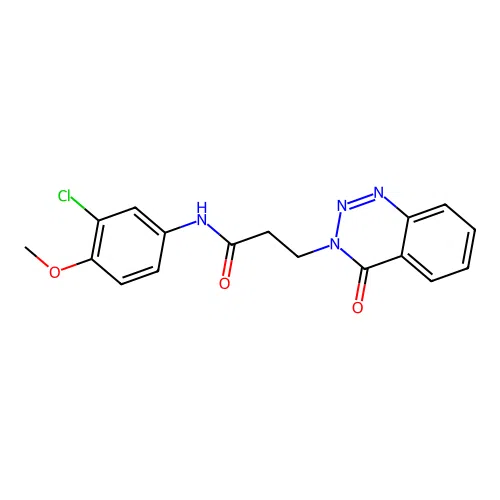 N-(3-chloro-4-methoxyphenyl)-3-(4-oxo-1,2,3-benzotriazin-3(4H)-yl)propanamide structure