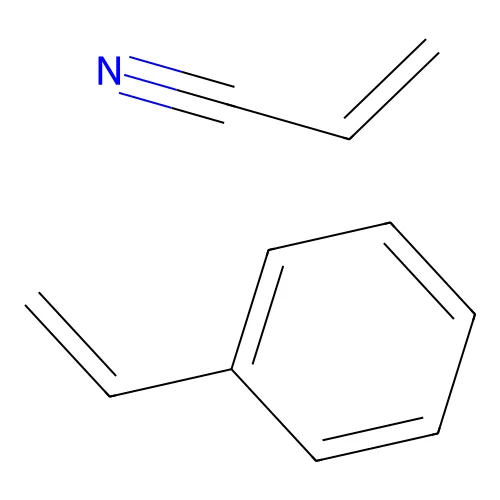 Prop-2-enenitrile--ethenylbenzene (1/1) structure