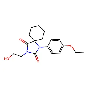 1,3-Diazaspiro(4.5)decane-2,4-dione, 3-(2-hydroxyethyl)-1-(p-ethoxyphenyl)- structure