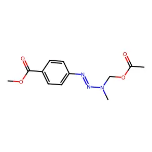 Benzoic acid, 4-(3-((acetyloxy)methyl)-3-methyl-1-triazenyl)-, methyl ester structure