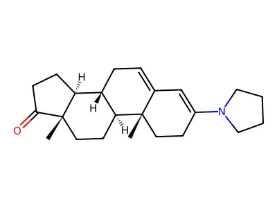 Androsta-3,5-dien-17-one, 3-(1-pyrrolidinyl)- structure