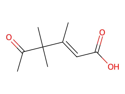 3,4,4-Trimethyl-5-oxohex-2-enoic acid structure