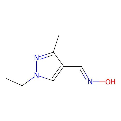 1-Ethyl-3-methyl-pyrazole-4-carbaldehyde oxime structure