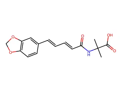2-[5-(1,3-Benzodioxol-5-yl)penta-2,4-dienoylamino]-2-methylpropanoic acid structure
