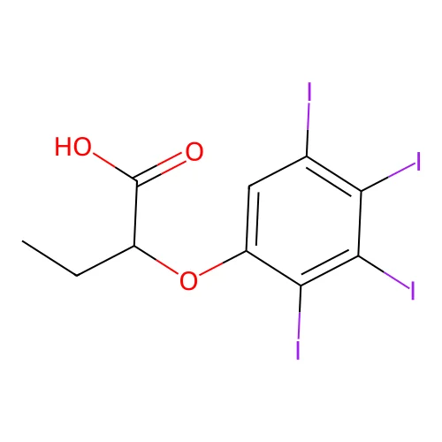 2-(2,3,4,5-Tetraiodophenoxy)butanoic acid structure