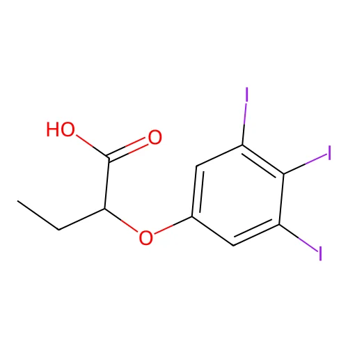 2-(3,4,5-Triiodophenoxy)butanoic acid structure