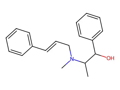 2-[Methyl(3-phenylprop-2-en-1-yl)amino]-1-phenylpropan-1-ol structure