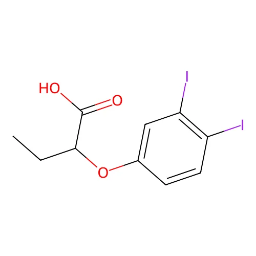 Butyric acid, 2-(3,4-diiodophenoxy)- structure
