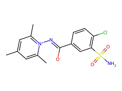 4-chloro-3-sulfamoyl-N-(2,4,6-trimethylpyridin-1-ium-1-yl)benzenecarboximidate structure