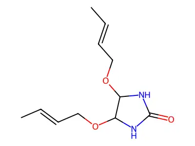 4,5-bis[(E)-but-2-enoxy]imidazolidin-2-one structure