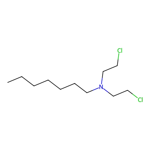 N,N-bis(2-chloroethyl)heptan-1-amine structure