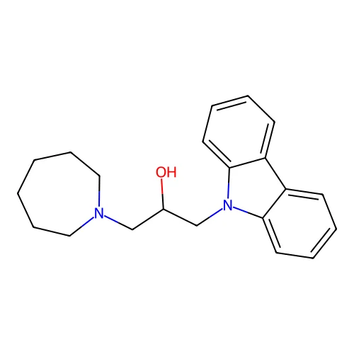 alpha-((Hexahydro-1H-azepin-1-yl)methyl)-9H-carbazole-9-ethanol structure