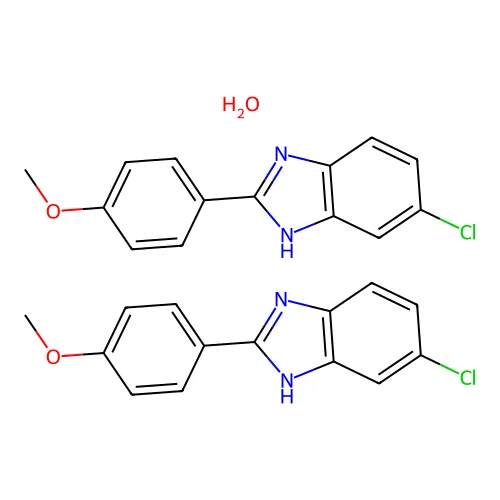 1H-Benzimidazole, 5-chloro-2-(4-methoxyphenyl)-, hemihydrate structure
