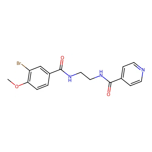 N-[2-[(3-bromo-4-methoxybenzoyl)amino]ethyl]pyridine-4-carboxamide structure